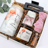 Blooms Of The Month Gift Box, Personalized Glass And Scented Candle, Birthday Gift, Gift For Mom