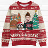 Happy Pawlidays, Personalized All-Over-Print Sweatshirt, Funny Ugly Sweater, Gift For Dog Lovers