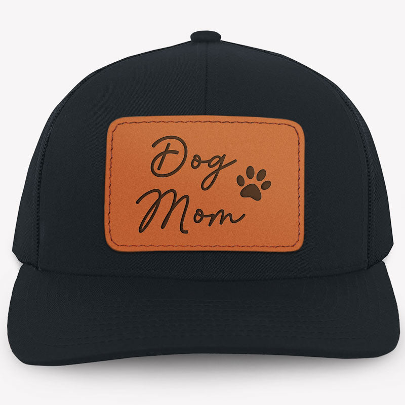 Dog Mom Hat, Leather Patch Hat, Gift For Dog Mom