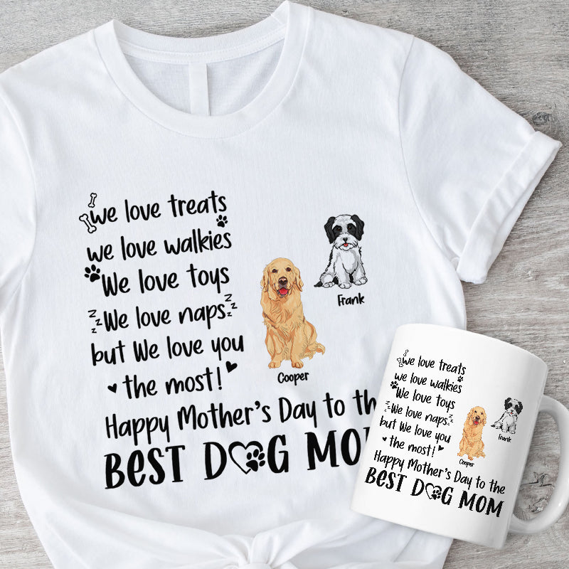 I Love Treats I Love Walkies, Combo Personalized Shirt And Mug, Birthday Gift, Gifts For Dog Lovers, Custom Photo