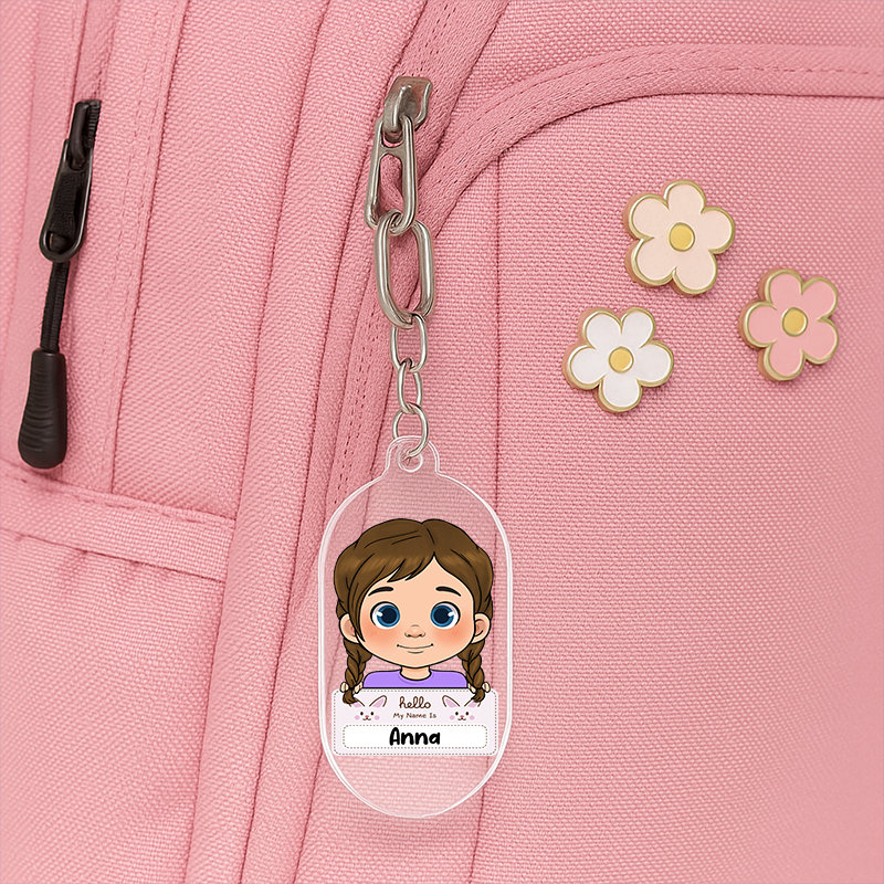 Kids’ Personalized School Bag Keychain, Back to School Custom Keychain, Personalized Keychain