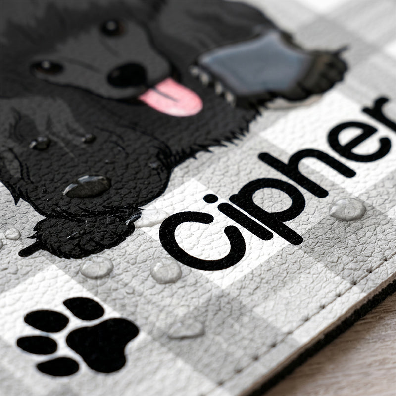Custom Dog Plaid Pet Placemat, Personalized Pet Food Mat, Dog Lovers Gifts