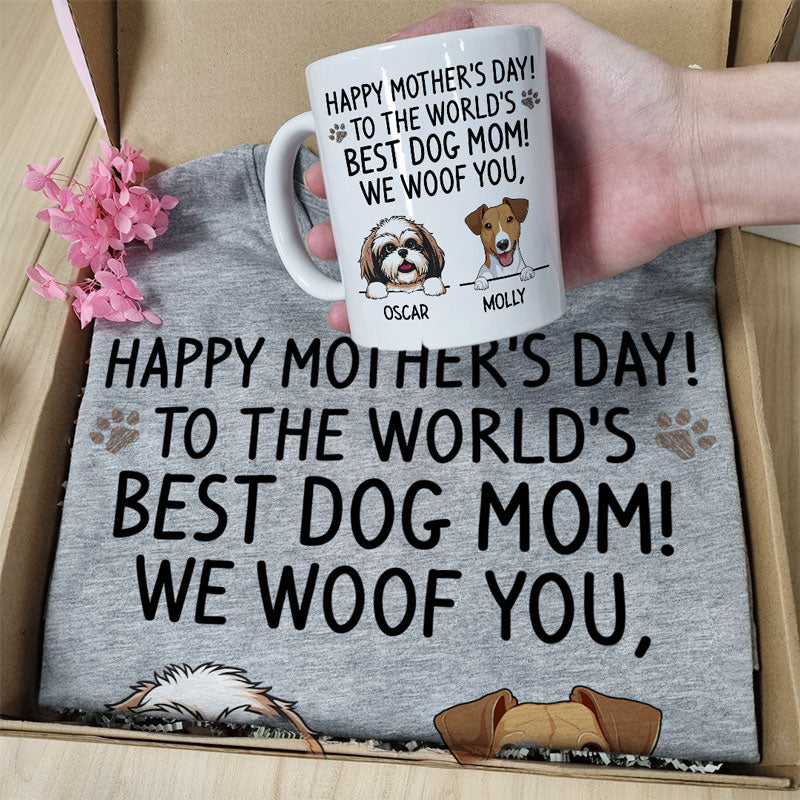 To The World Best Dog Mom, Personalized Shirt And Mug, Gift Box For Dog Lovers