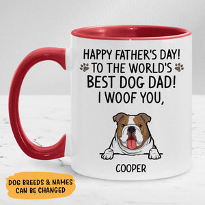 To The World Best Dog Dad, Personalized Mug, Gift for Dog Lovers, Father's Day Gifts