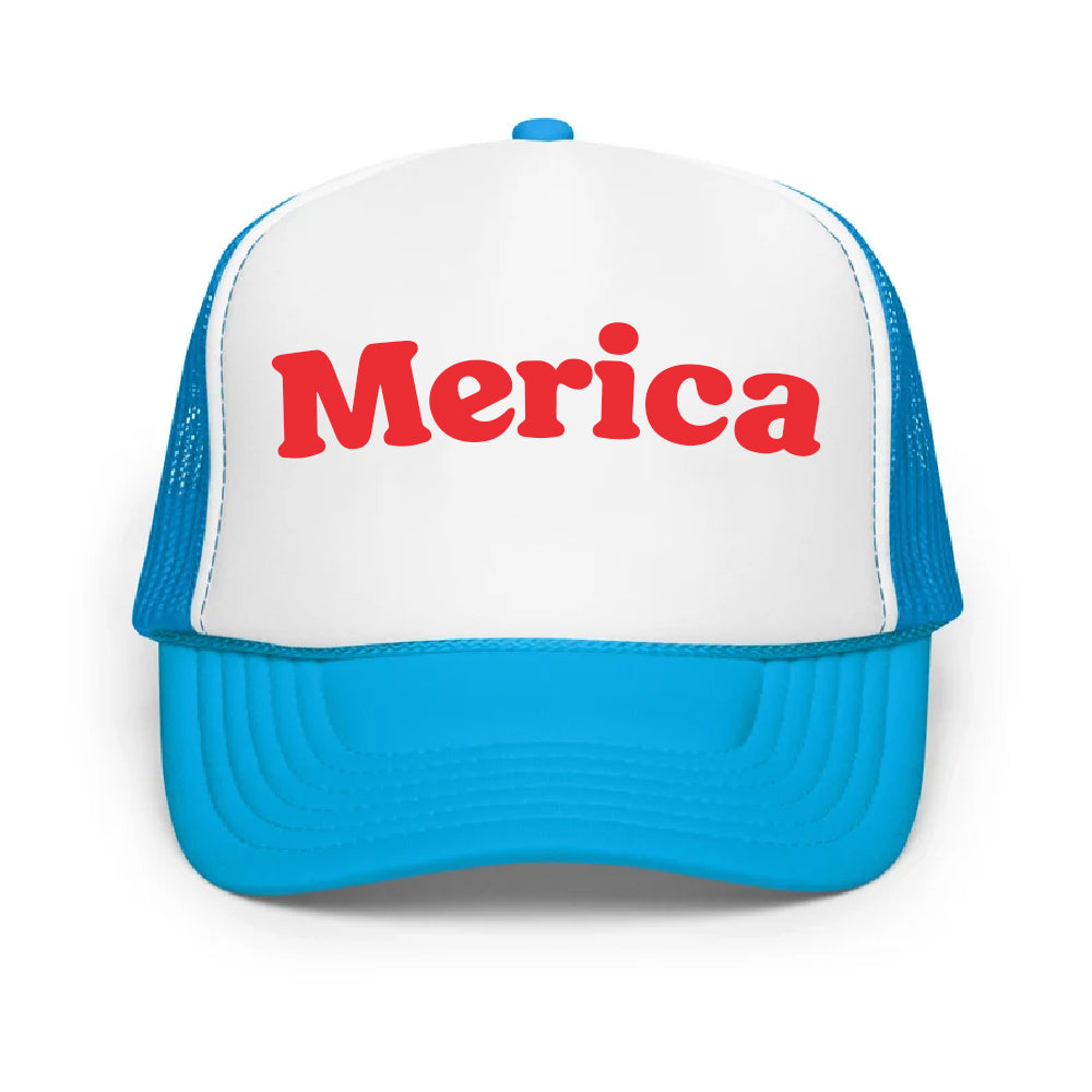 Merica Cap Trucker Hat, July 4th, Personalized Cap