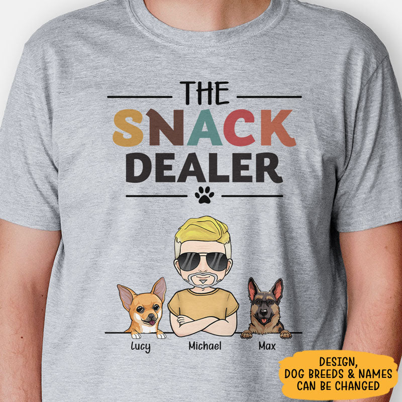 Discover The Snack Dealer, Custom Funny Gifts For Dog Lovers Personalized T-Shirt