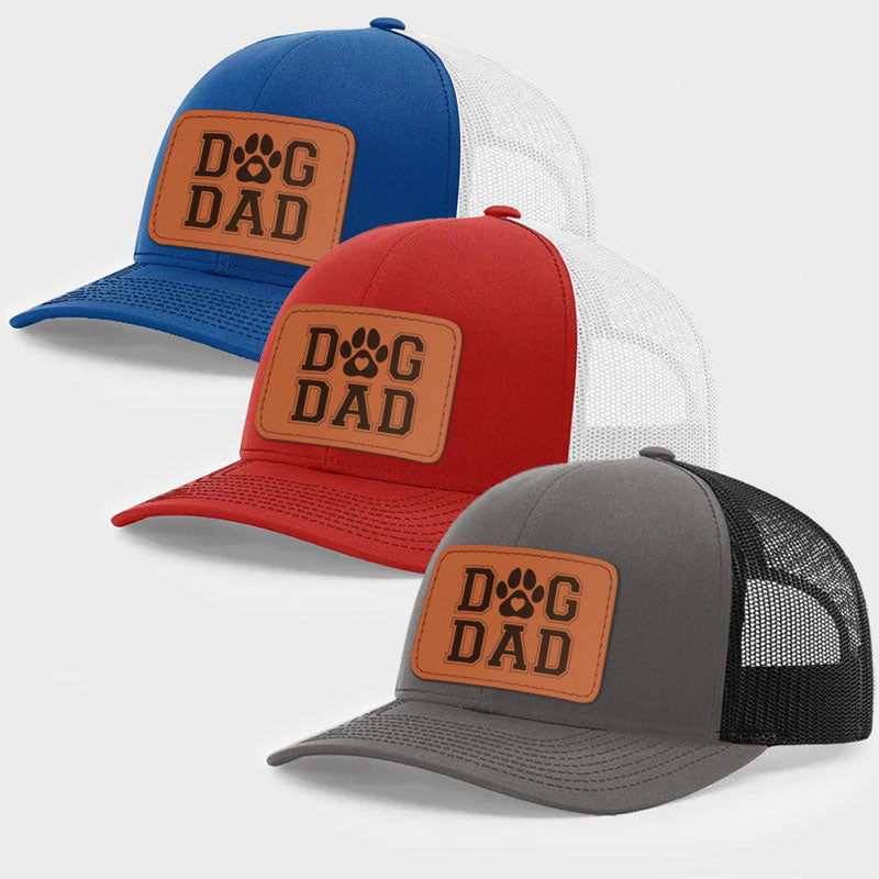 Dog Dad Hat, Leather Patch Hat, Gift For Dog Dad