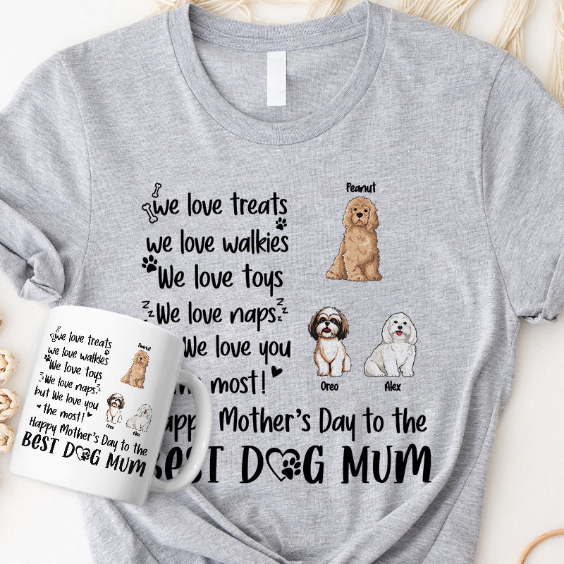I Love Treats I Love Walkies, Combo Personalized Shirt And Mug, Birthday Gift, Gifts For Dog Lovers, Custom Photo