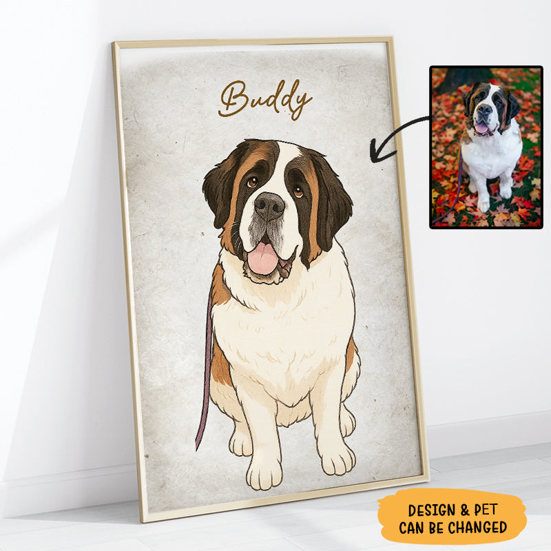 Custom Drawing Vintage Portraits Using Pet Photo Personalized Poster, Personalized Poster, Gift For Pet Lover, Custom Pet Poster