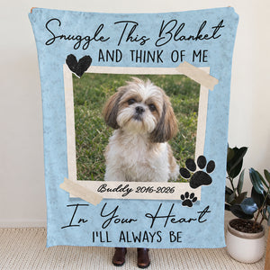 Personalized Dog Cat Memorial Photo Gift, I'll Always Be In Your Heart Blanket, Pet Loss Keepsake
