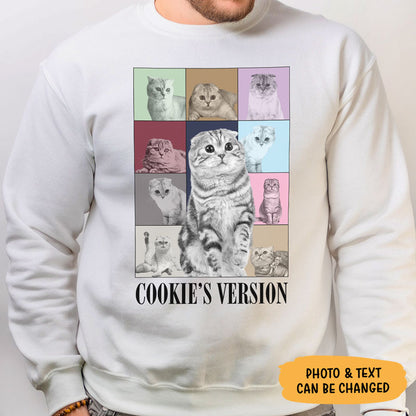 Personalized dog sweatshirt, gift for dog lovers - Eras Tour style, custom photo, custom crew neck sweater