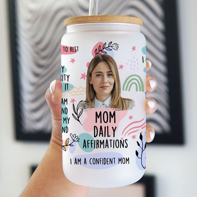 Mom Daily Affirmations, Personalized Glass And Scented Candle, Birthday Gift, Gift Box For Mom