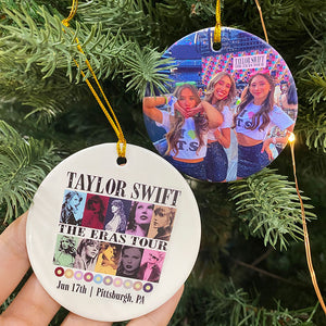 Eras Tour Ornament, Personalized Circle Ornaments 2 Sides, Custom Photo