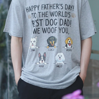 To The World Best Dog Dad, Custom T Shirt, Father's Day gift, Personalized Gifts for Dog Lovers
