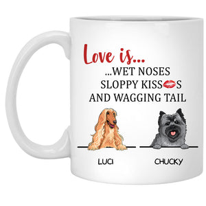 Noses Kisses Tail, Funny Personalized Coffee Mug, Custom Gift for Dog Lovers, Father's Day gift