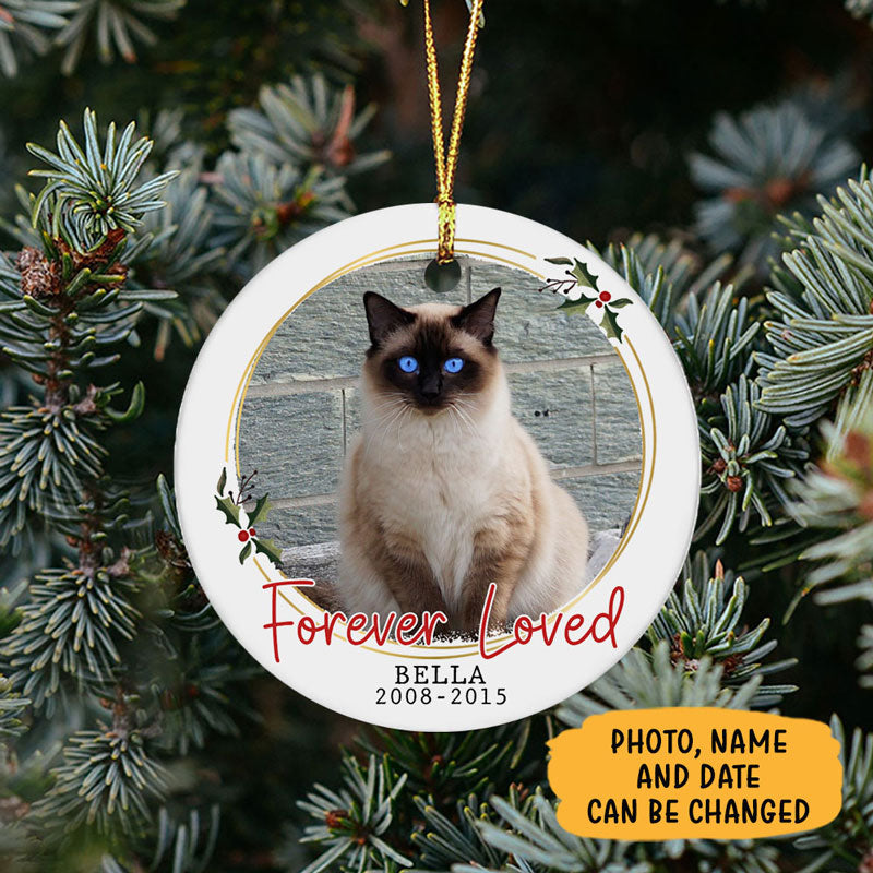 Forever Loved Dog Christmas Ornament, Personalized Dog Christmas Photo  Ornament, Custom Photo Memorial Gift to Pet Lover, Pet Christmas Ornament