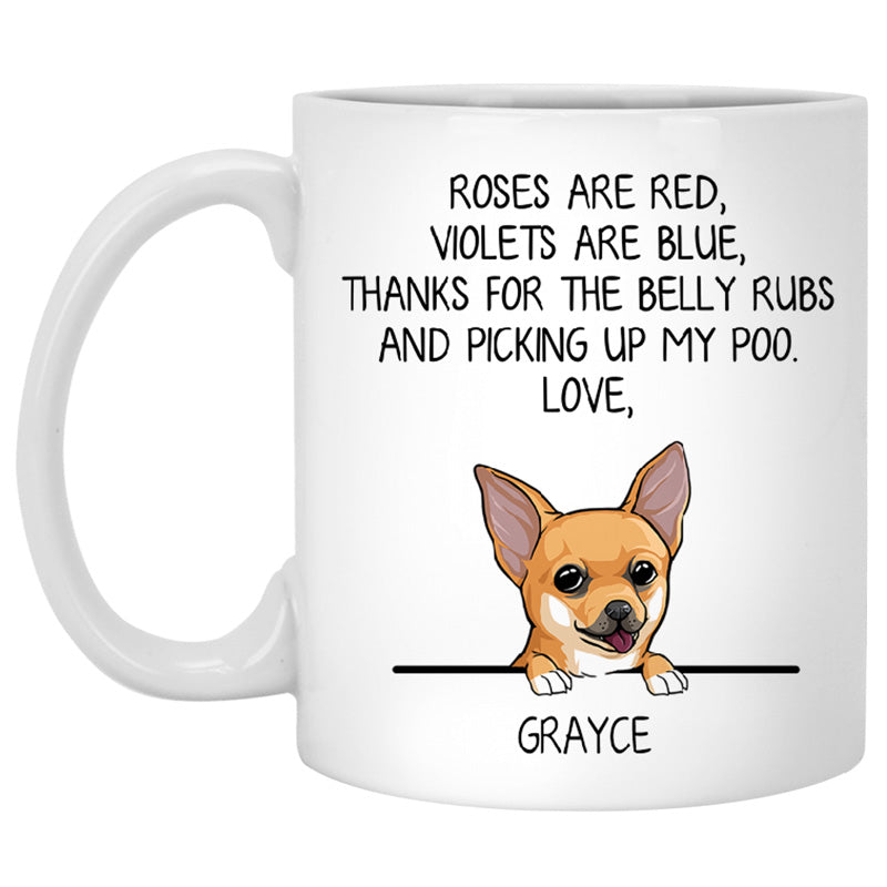 Roses are Red, Funny Chihuahua Personalized Coffee Mug, Custom Gifts for Dog Lovers