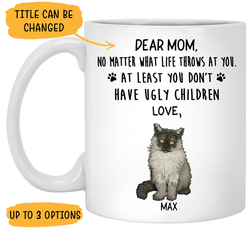 No Matter What Life Throws At You, Personalized Coffee Mug, Custom Gift for Cat Lovers