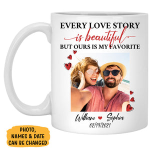 Every Love Story Is Beautiful, Custom Photo, Personalized Mugs, Valentine's Day gift, Anniversary gifts