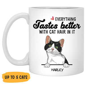 Better With Cat Hair In It, Custom Coffee Mug, Personalized Gifts for Cat Lovers