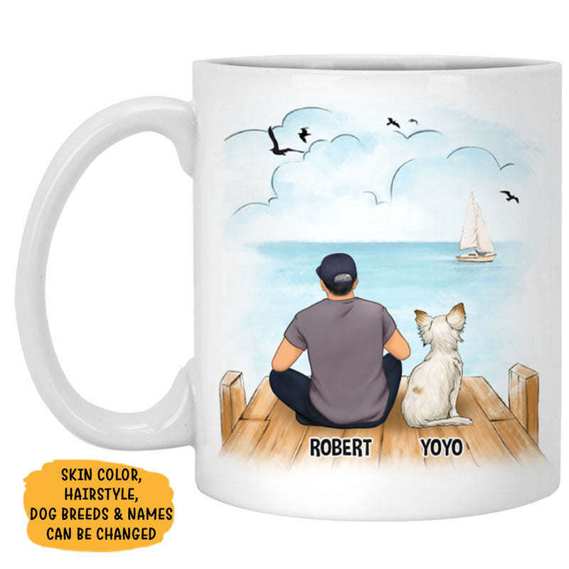 Best Dog Dad Ever, River, Customized Mug, Personalized Gift for Dog Lovers