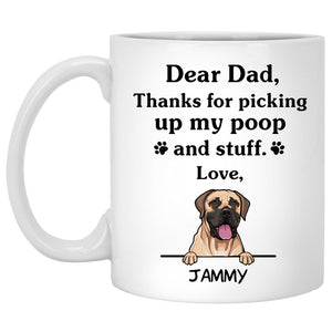 Thanks for picking up my poop and stuff, Funny Boerboel Personalized Coffee Mug, Custom Gifts for Dog Lovers