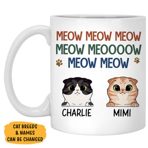 Best Cat Dad Meow Meow Mugs, Customized Mug, Personalized Gift for Cat Lovers