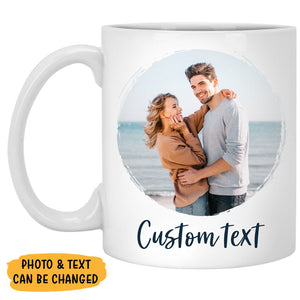 Circle Custom Photo, Personalized Mugs, Custom Coffee Mugs, Father's Day gift, Anniversary gifts