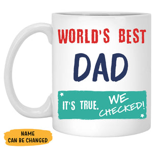 World's Best Dad or Grandpa, Custom Coffee Mugs, Father's Day Gifts