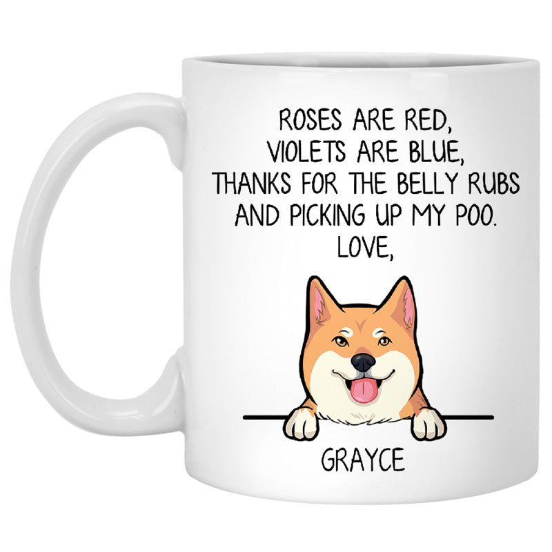Roses are Red, Funny Shiba Inu Personalized Coffee Mug, Custom Gifts for Dog Lovers