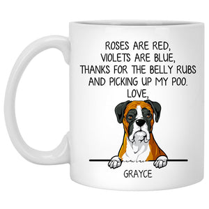 Roses are Red, Funny Boxer Personalized Coffee Mug, Custom Gifts for Dog Lovers