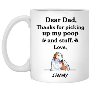 Thanks for picking up my poop and stuff, Funny Borzoi Personalized Coffee Mug, Custom Gifts for Dog Lovers
