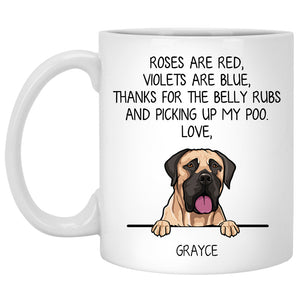 Roses are Red, Funny English Mastiff Personalized Coffee Mug, Custom Gifts for Dog Lovers