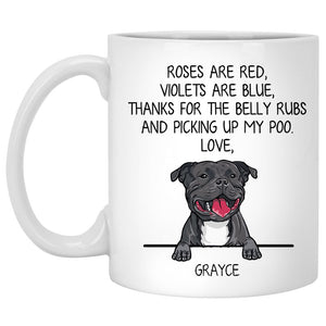 Roses are Red, Funny Staffordshire Bull Terrier Personalized Coffee Mug, Custom Gifts for Dog Lovers