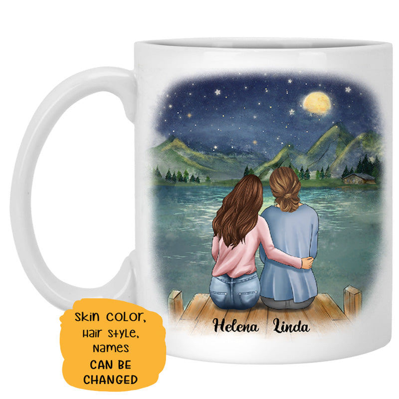 To my daughter Whenever you feel overwhelmed, Moon and Back, Custom mugs, Personalized gifts