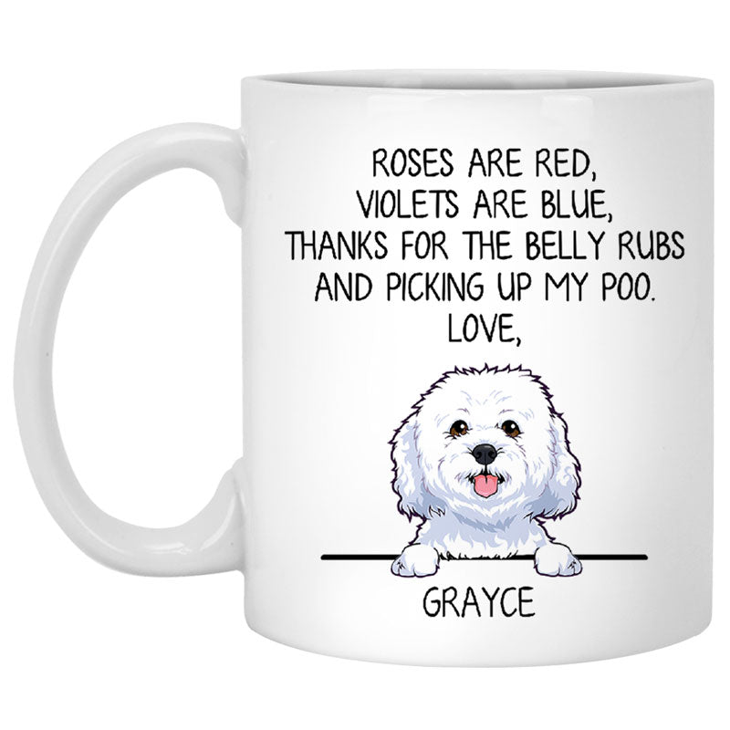 Roses are Red, Funny Bichon Frise Personalized Coffee Mug, Custom Gifts for Dog Lovers