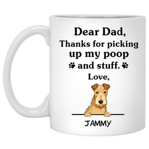 Thanks for picking up my poop and stuff, Funny Irish Terrier Personalized Coffee Mug, Custom Gifts for Dog Lovers