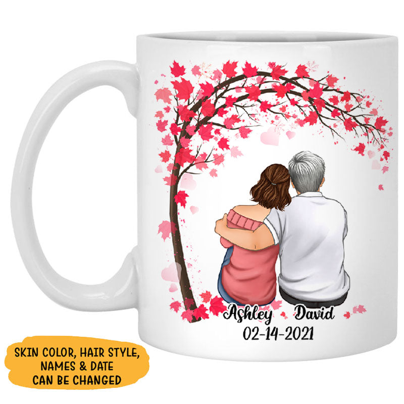 Every Love Story Is Beautiful, Couple Tree, Anniversary gifts, Personalized Mugs, Valentine's Day gift