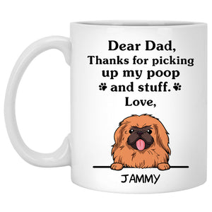 Thanks for picking up my poop and stuff, Funny Pekingese Personalized Coffee Mug, Custom Gifts for Dog Lovers