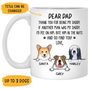Thank You For Being My Daddy, Personalized Coffee Mug, Custom Gift for Dog Lovers, Father's Day gift
