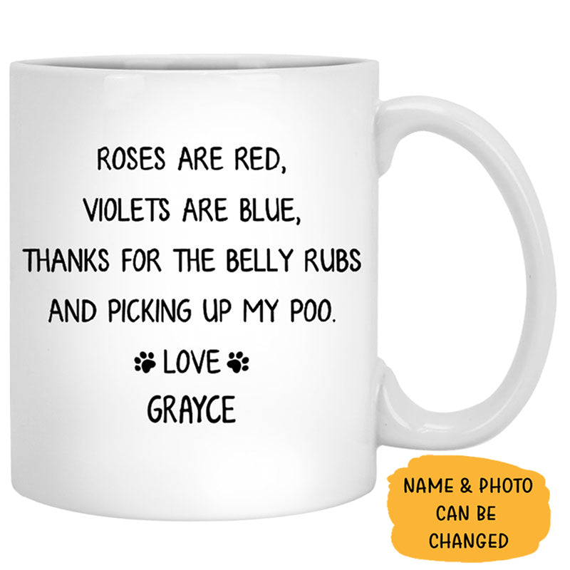 Roses are Red, Custom Photo Coffee Mug, Funny Gift for Dog and Cat Lovers