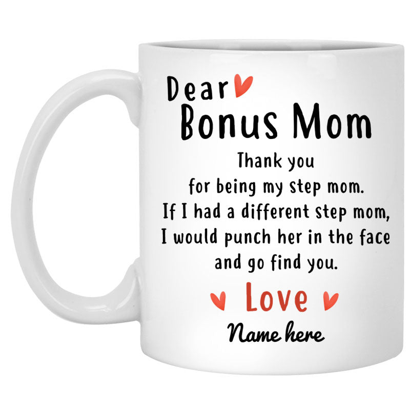 Bonus Mom Gifts with Personalized Mug and Heartfelt Message – Blue