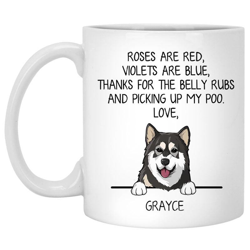 Roses are Red, Funny Alaskan Malamute Personalized Coffee Mug, Custom Gifts for Dog Lovers