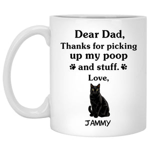 Thanks for picking up my poop and stuff, Funny Bombay Cat Personalized Coffee Mug, Custom Gift for Cat Lovers