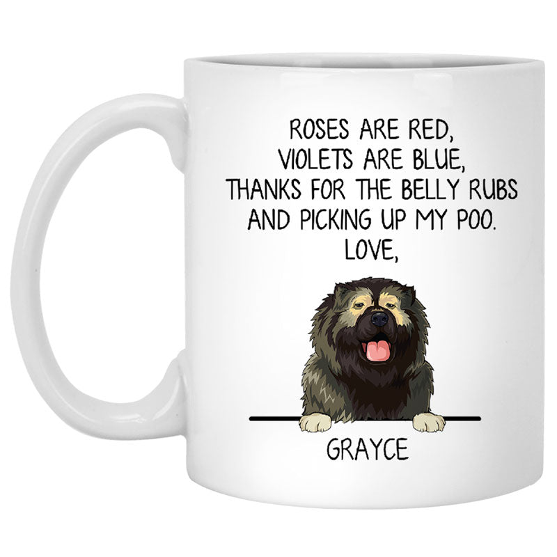 Roses are Red, Funny Caucasian Shepherd Personalized Coffee Mug, Custom Gifts for Dog Lovers
