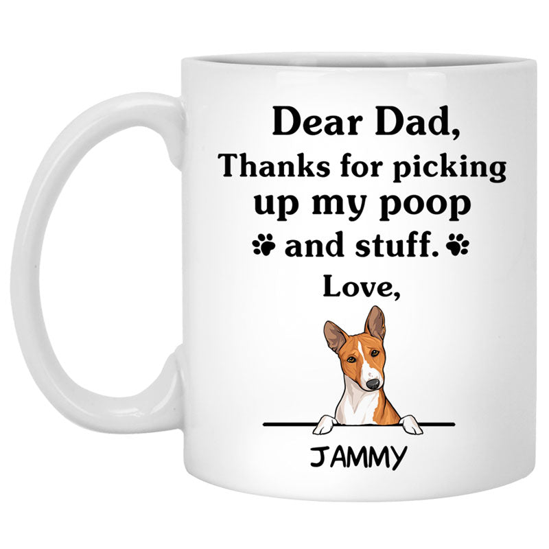 Thanks for picking up my poop and stuff Funny Basenji Personalized Coffee Mug Custom Gifts for Dog Lovers