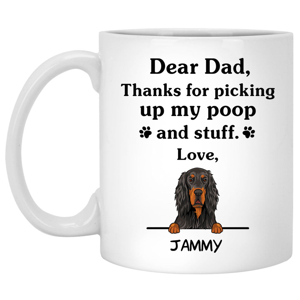 Thanks for picking up my poop and stuff, Funny Gordon Setter Personalized Coffee Mug, Custom Gifts for Dog Lovers