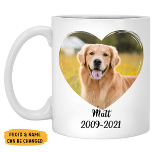 You Left Paw Prints On My Heart, Photo Mugs, Customized Mug, Personalized Gift for Pet Lovers