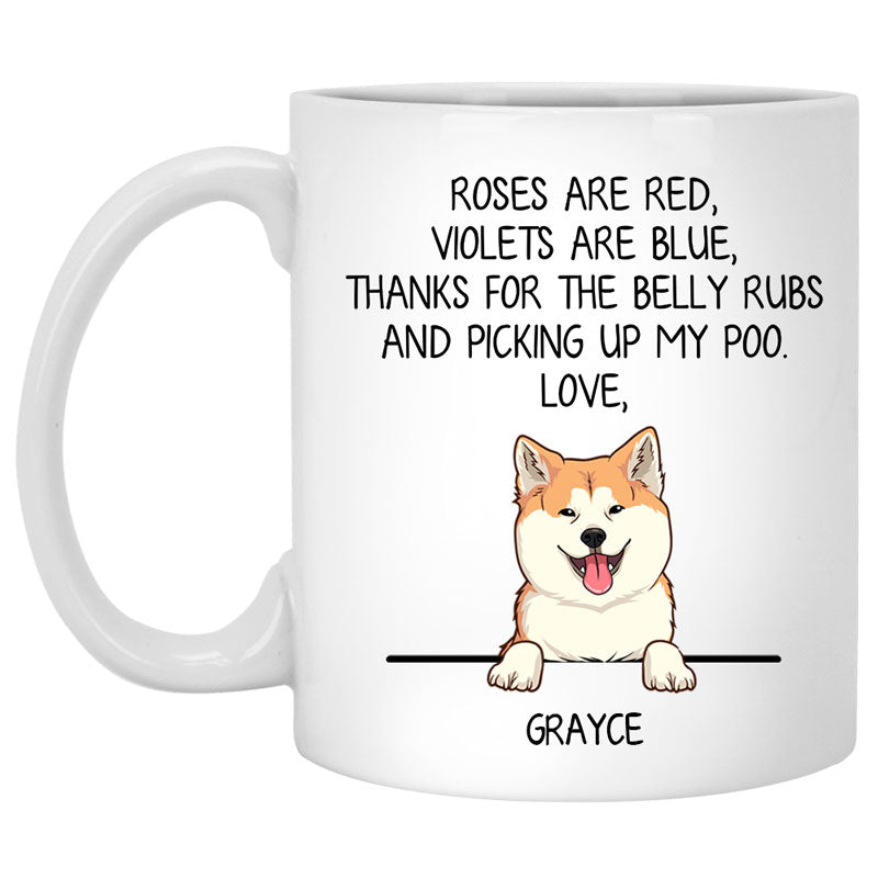Roses are Red, Funny Akita Personalized Coffee Mug, Custom Gifts for Dog Lovers