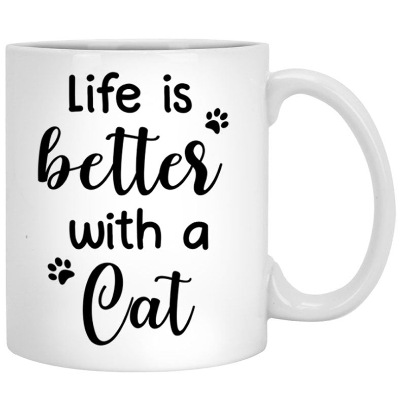 Life Is Better With Cats, Photo Mugs, Customized Mug, Personalized Gift for Cat Lovers
